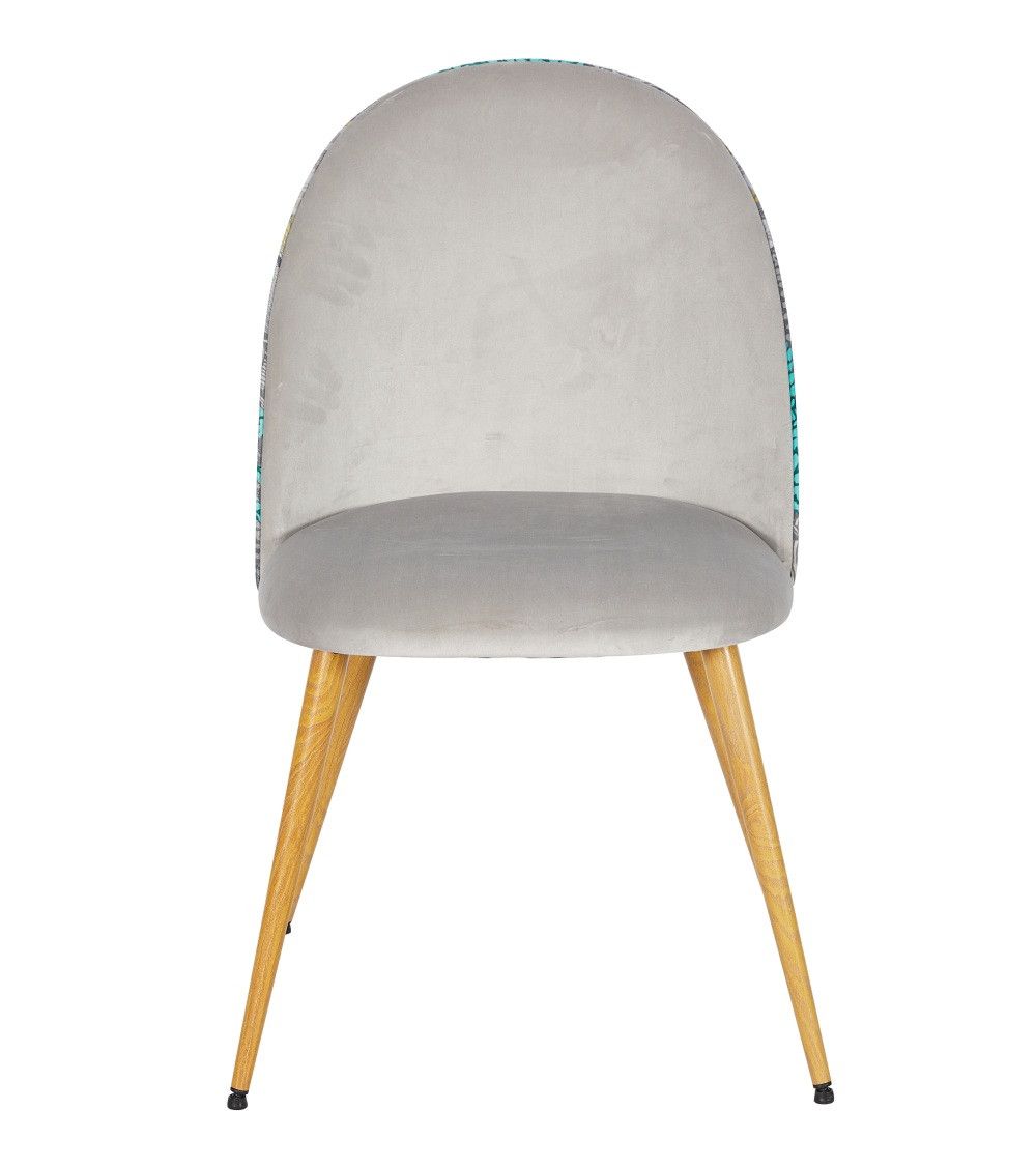 Pack 4 sillas comedor RITA, terciopelo y detalle floral