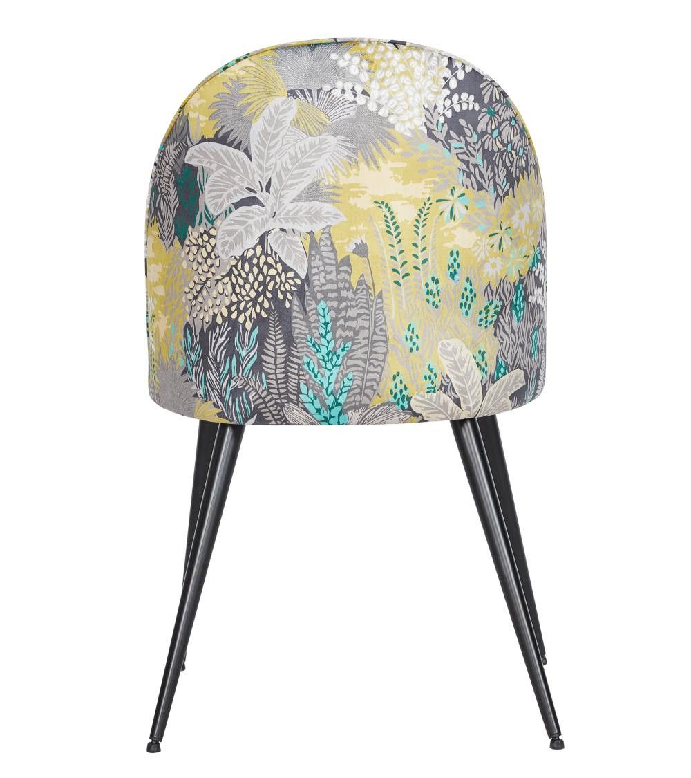 Pack 4 sillas comedor RITA, terciopelo y detalle floral