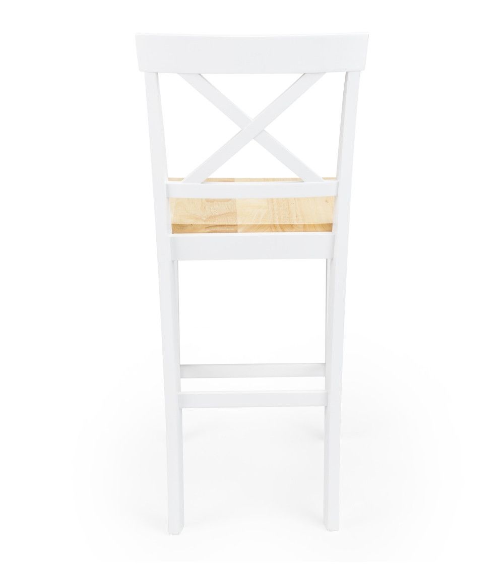 Taburete alto de cocina blanco JUSTIN – Pack 2