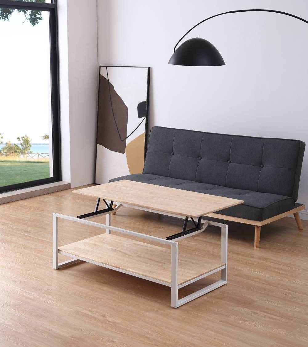 Mesa centro elevable estilo industrial JARED
