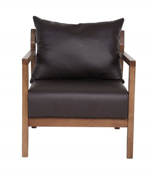 Butaca de diseño ESBEN, de madera de haya y polipiel