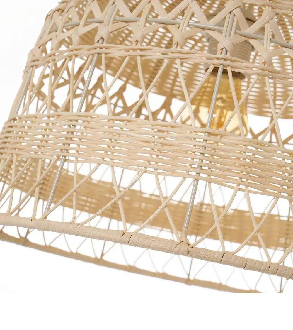 Lámpara de techo BIANCA, blanca de ratán | Don Tresillo