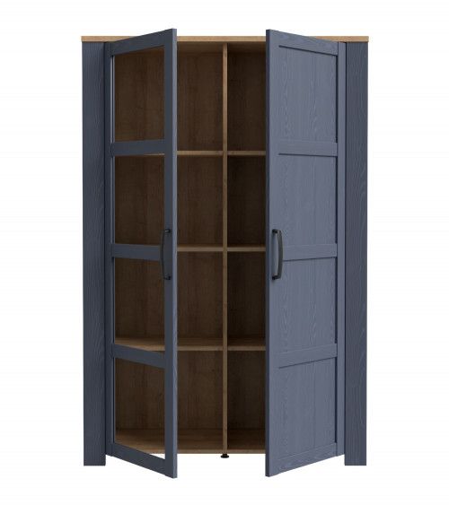 Vitrina alta 2 puertas ODIN, en azul marino