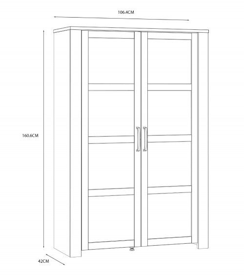 Vitrina alta 2 puertas ODIN, en azul marino