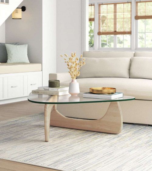 Mesa centro cristal ovalada LUCY