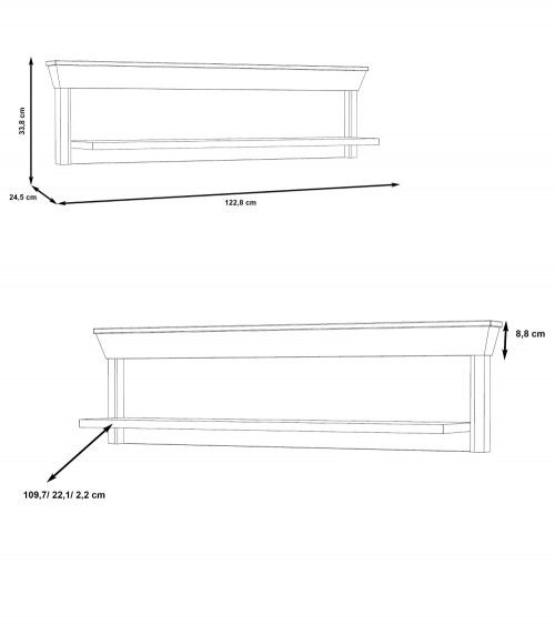 Estante de pared KAREN rústico moderno