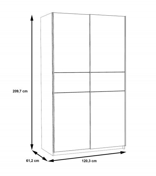 Armario puertas correderas Winter (120 cm ancho) | Cambia Tus Muebles