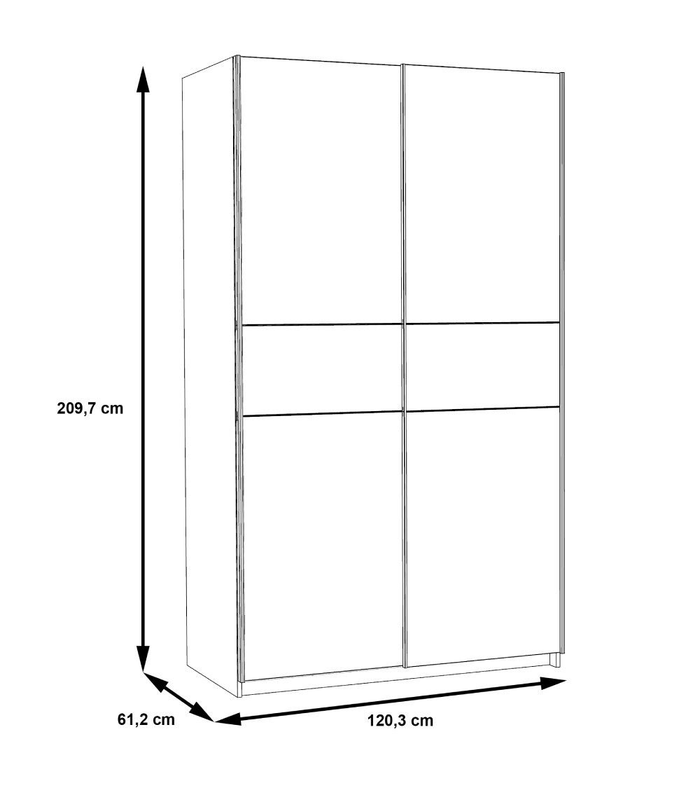 Armario puertas correderas Winter (120 cm ancho) | Cambia Tus Muebles