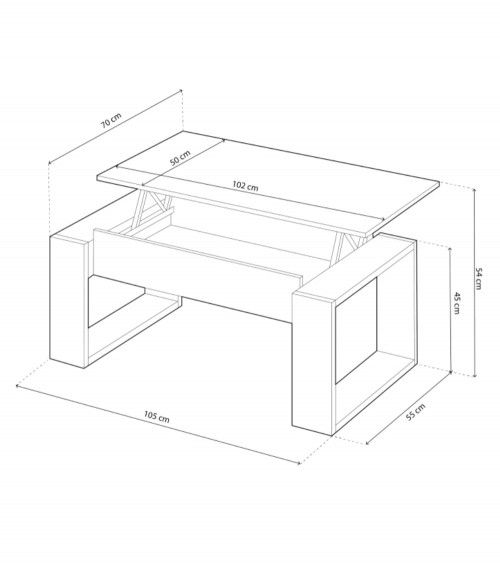 Mesa centro elevable KEILA