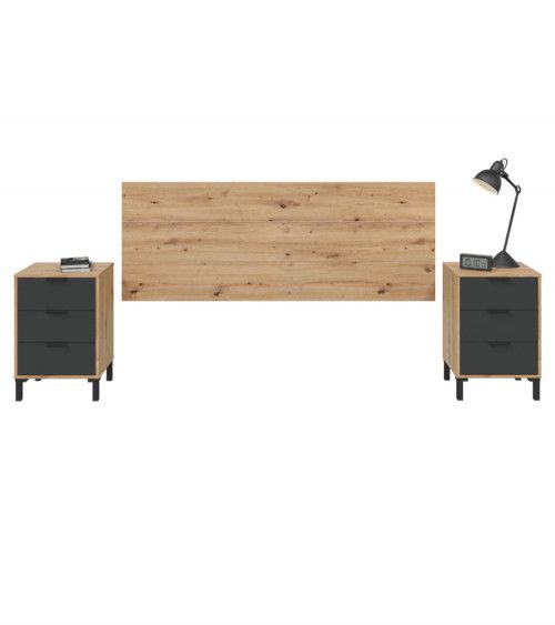 Cabecero 160 cm + 2 mesitas noche ELDA