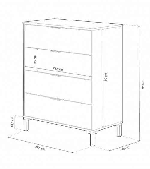 Cómoda 4 cajones ELDA