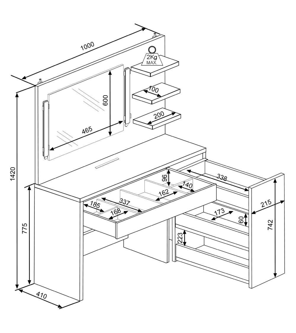 Tocador con espejo GRACE