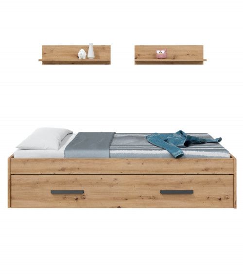 Cama nido juvenil + 2 estantes ELDA