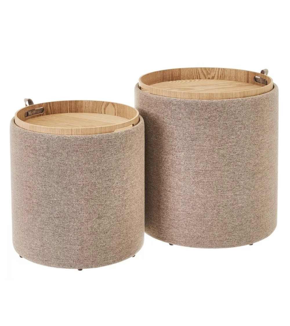 Pack 2 puffs decorativos con arcón ANIA | Don Tresillo