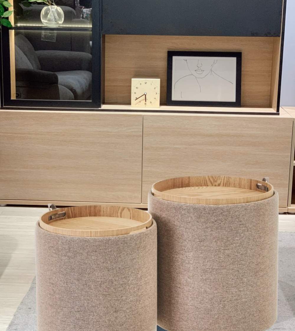 Pack 2 puffs decorativos con arcón ANIA | Don Tresillo