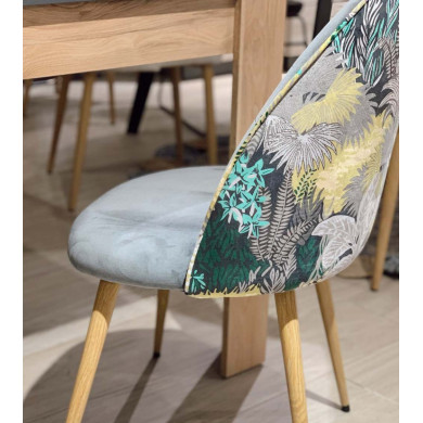 Pack 4 sillas comedor RITA, terciopelo y detalle floral