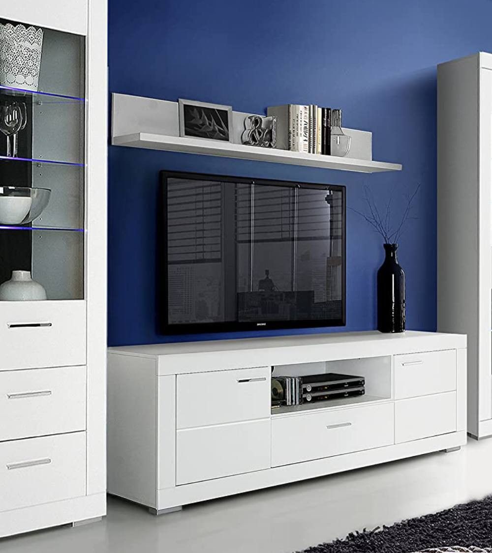 Estante de pared blanco SNOW, de 180 cm de ancho | Cambia Tus Muebles