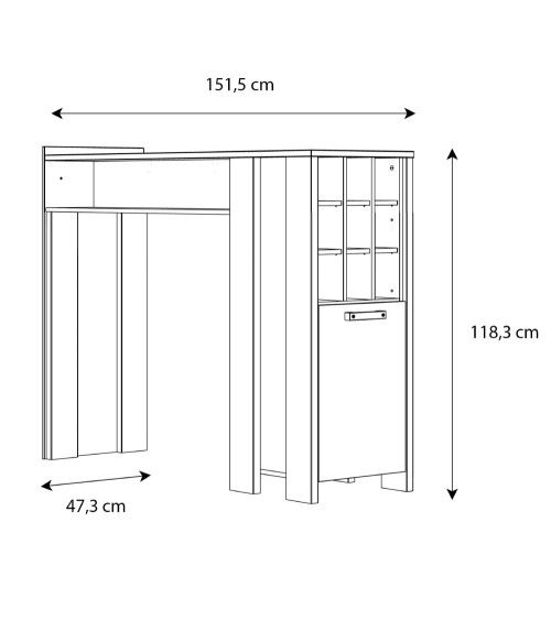 Mueble bar con barra HARALD