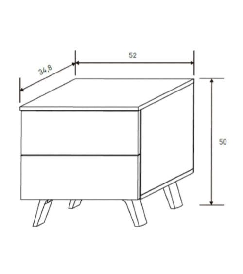 Mesita de noche 2 cajones LOREN