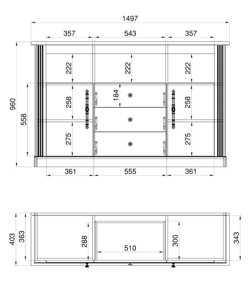 Mueble aparador MARKLE provenzal moderno