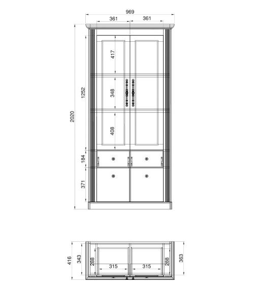 Vitrina doble MARKLE provenzal moderno