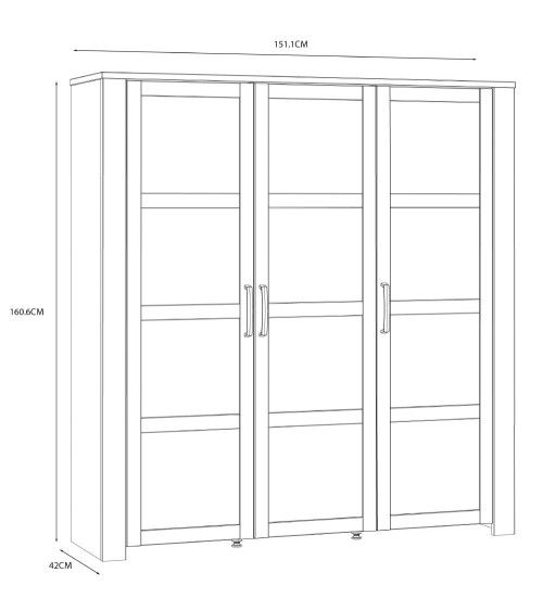 Vitrina alta 3 puertas ODIN