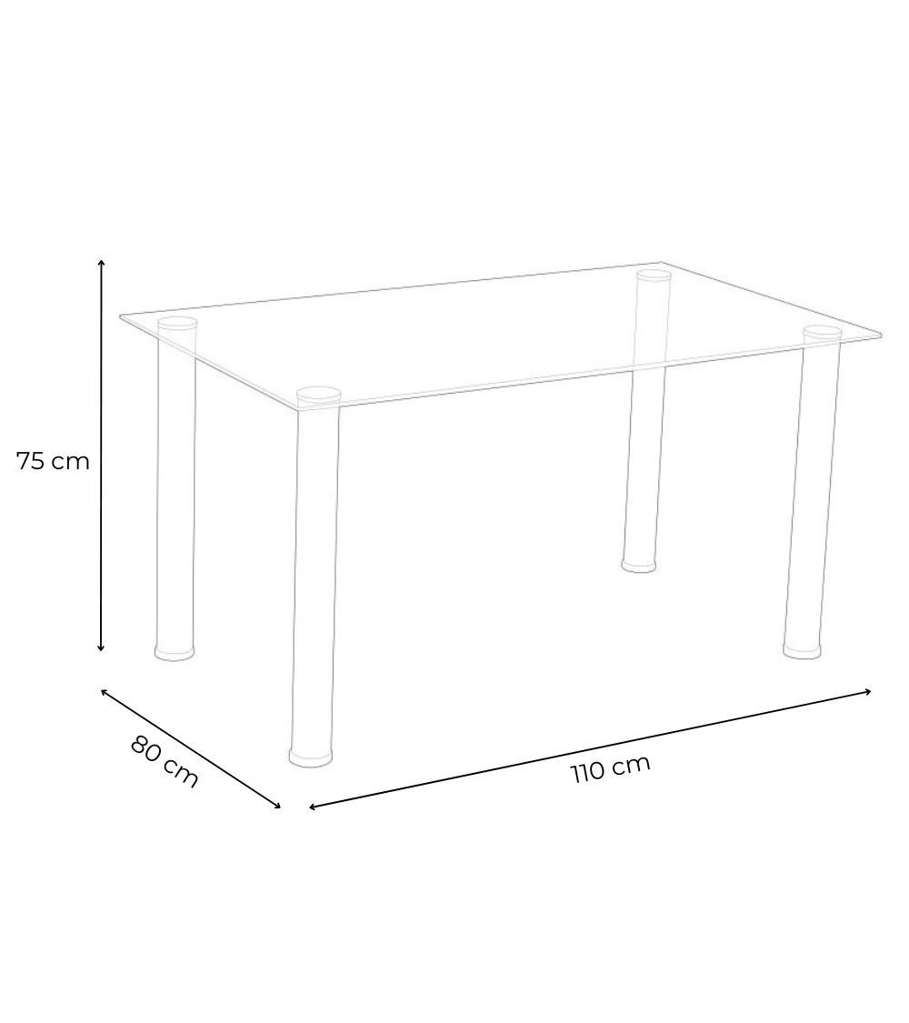 Mesa de cristal rectangular LEIDEN