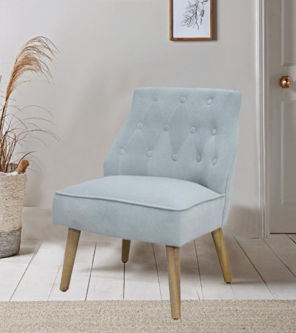 Butaca terciopelo Mary, con patas de madera