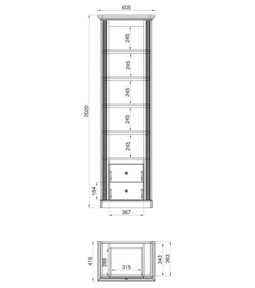 Vitrina alta 1 puerta MARKLE