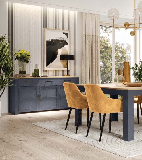 Aparador 3 puertas y 3 cajones ODIN azul marino