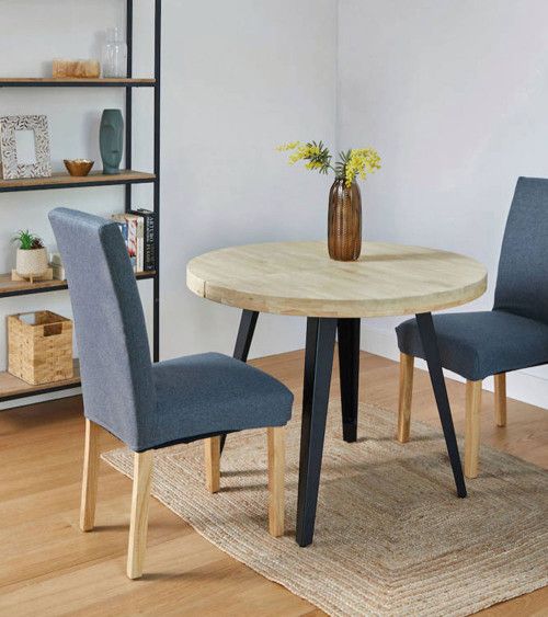 Mesa comedor redonda extensible industrial SKADI